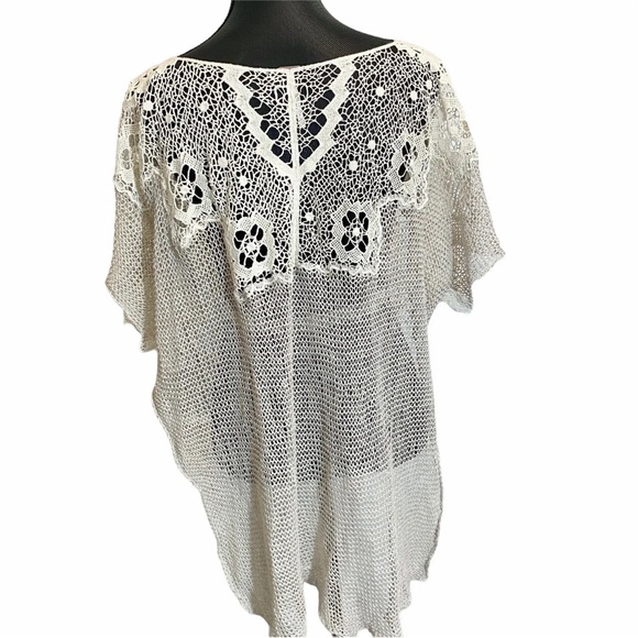 Free People Lace Tunic, XS, cream colored. Oversized, high-low hem. - Picture 5 of 9